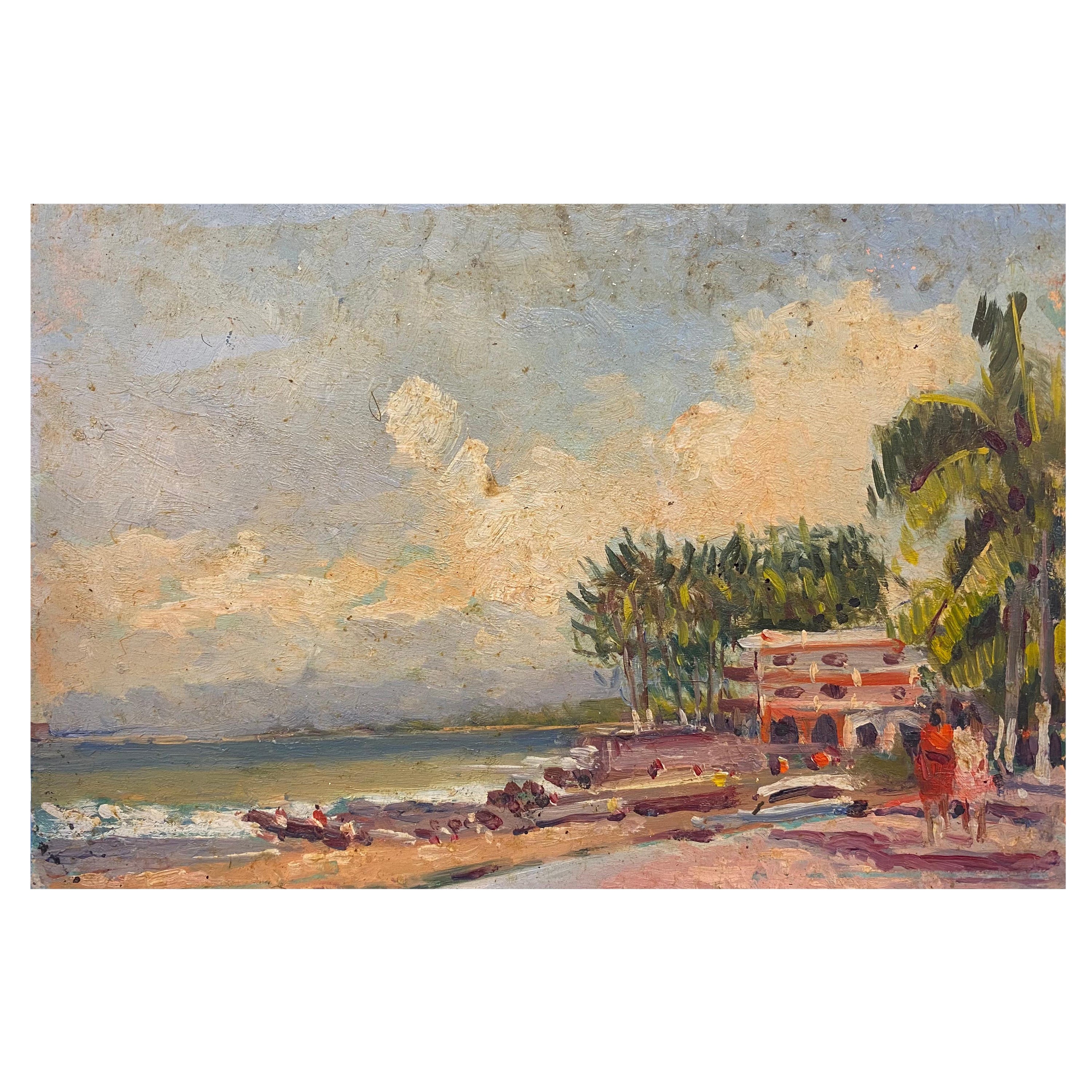 Maurice Mazeilie French Impressionist Oil, Excotic Mexico Landscape For Sale