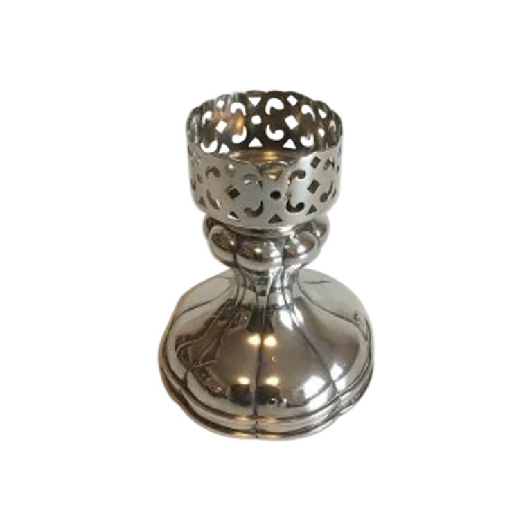 Russian Silver Stamped IS 'in Cyrillic' Foot or Holder for Candlelight For Sale