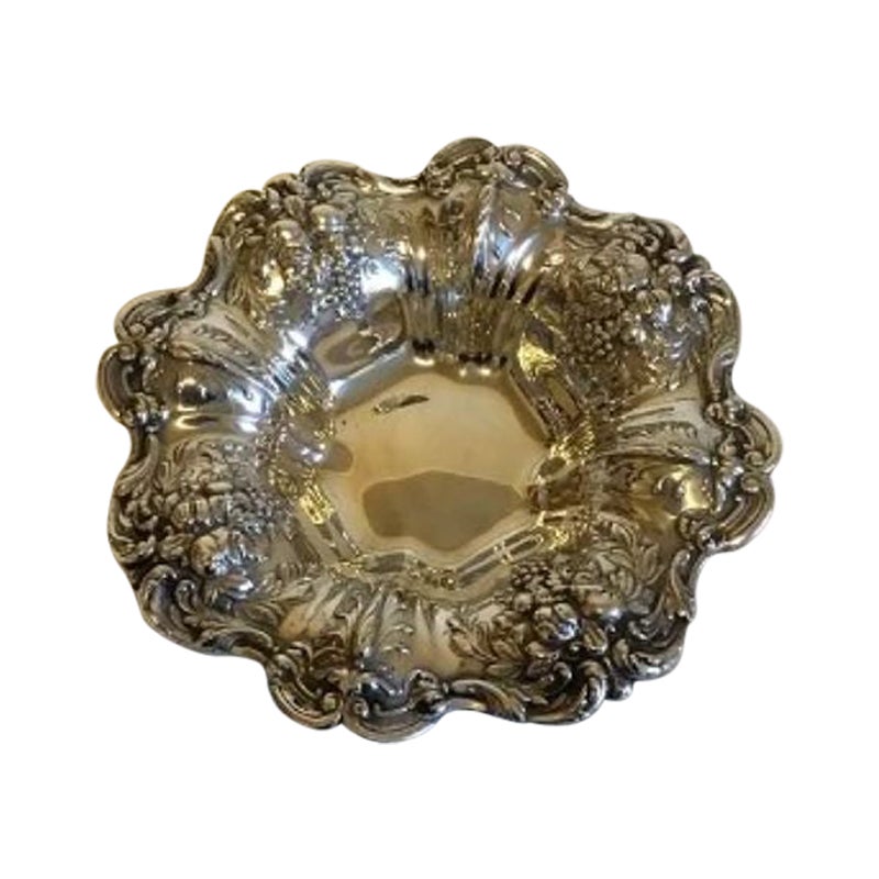 Reed & Barton Sterling Silver Bowl Decorated with Grapes, X569 Francis I For Sale