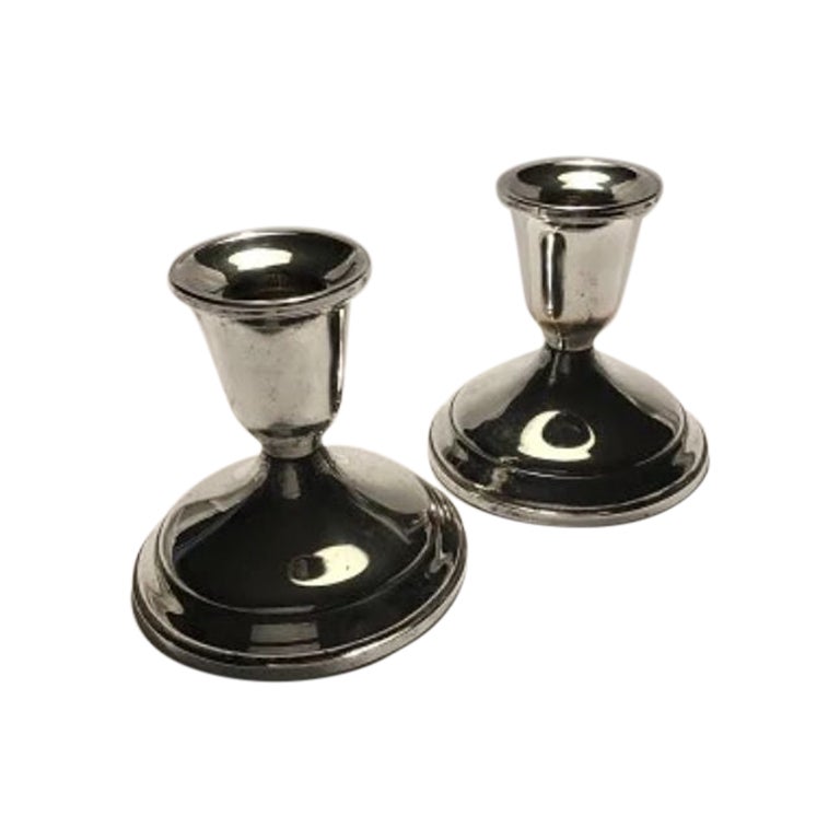 Marion Anderson Noyes for Towle Sterling Serpentine Candlesticks For