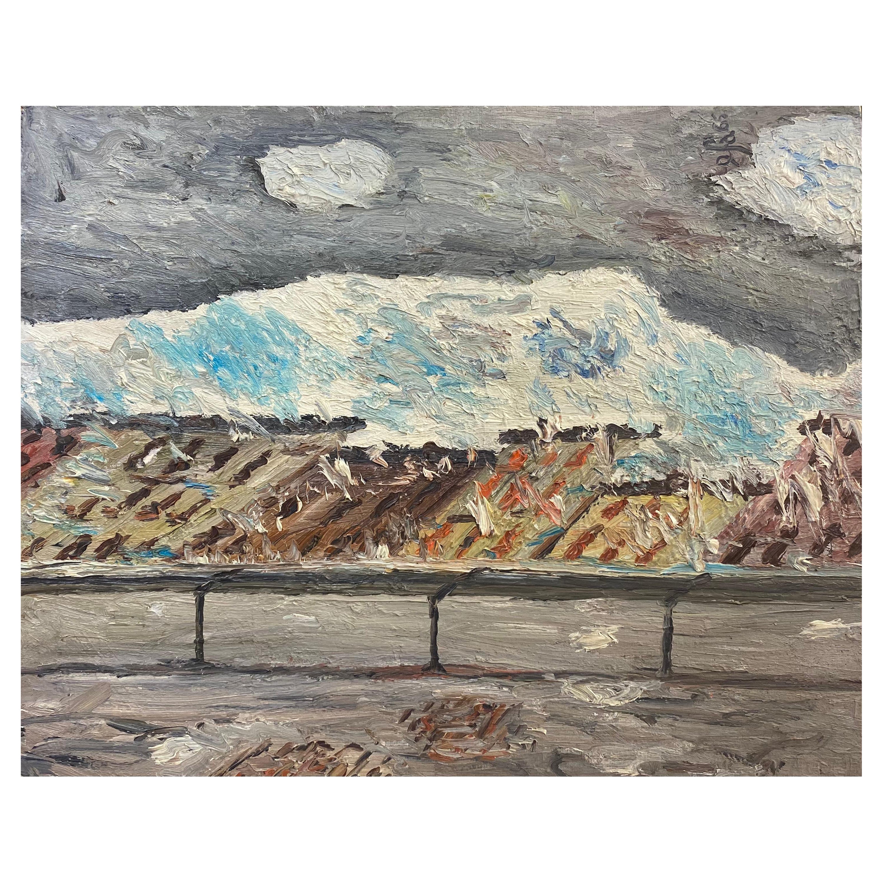 Fernand Audet '1923-2016' French Impressionist Oil, Grey Mountians For Sale