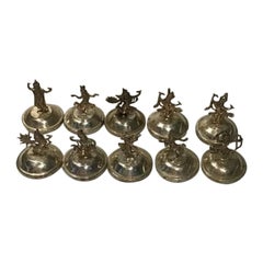 Placecard Holders Sterling Silver Set of 10 Pcs Thailand, 'Siam'