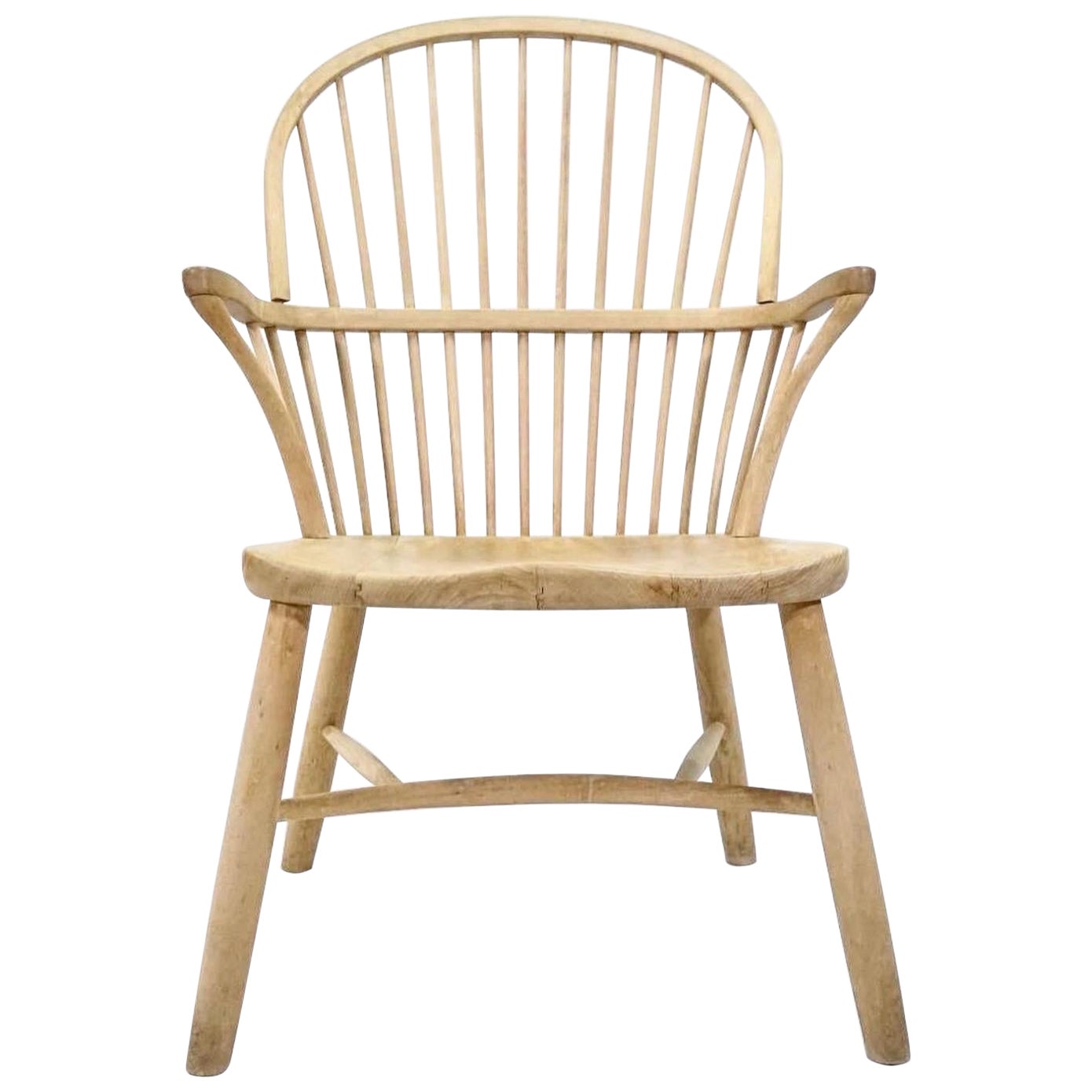 Palle Suenson Windsor Chair in Solid Beech Wood Produced by Fritz Hansen