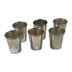 Russian Silver Drinking Cups Set '6' 
