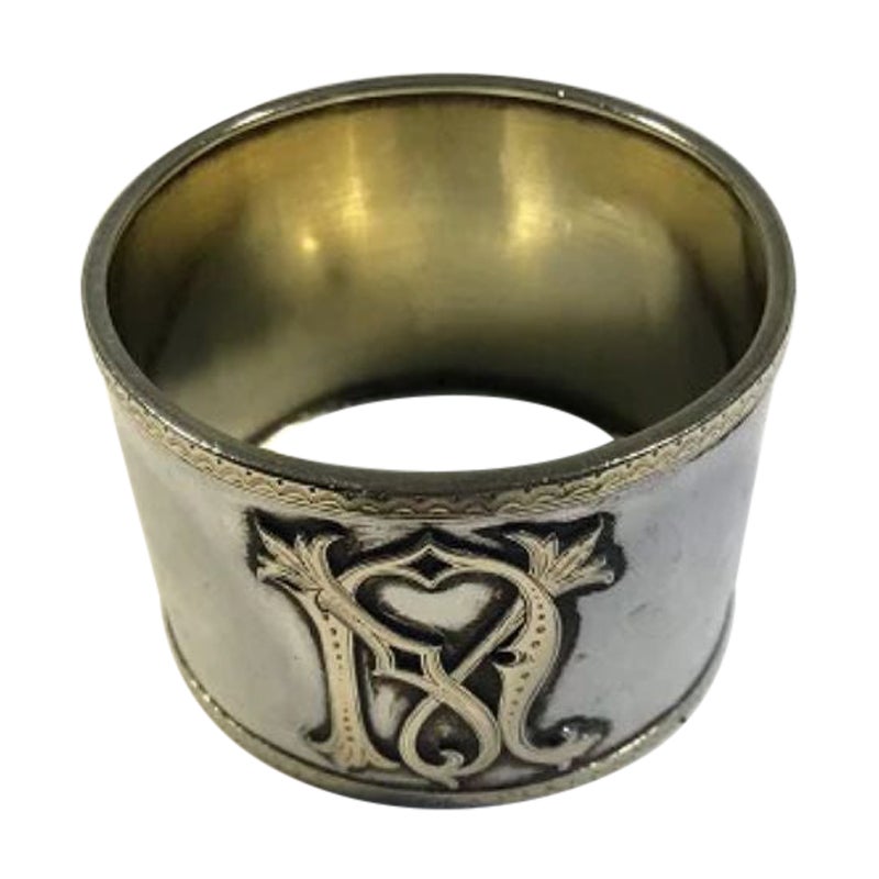 Silver Napkin Ring Gilt Inside For Sale