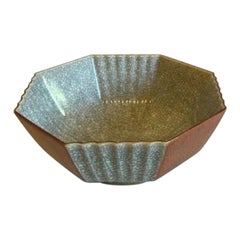 Royal Copenhagen Octagonal Crackle Bowl No 212/3419