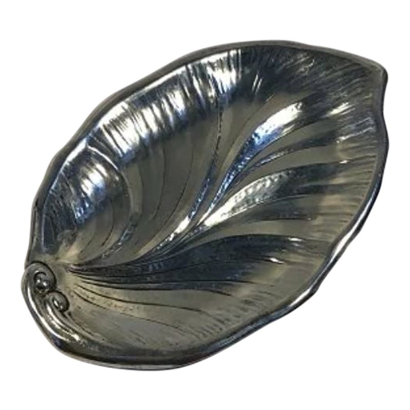 Sterling by Poole Leaf-shaped Silver Dish No 440 For Sale