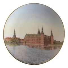 Royal Copenhagen Typographical Plate with Motif of Frederiksborg Castle