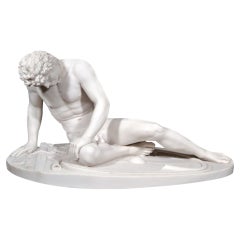 Vintage Composite Marble Sculpture The Dying Gaul 20th C