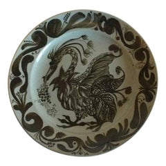 Royal Copenhagen Opus Scholasticum Plate with Decoration of Dragon in Brown