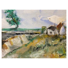 Jacques Pinon, peinture de paysage expressionniste française signée