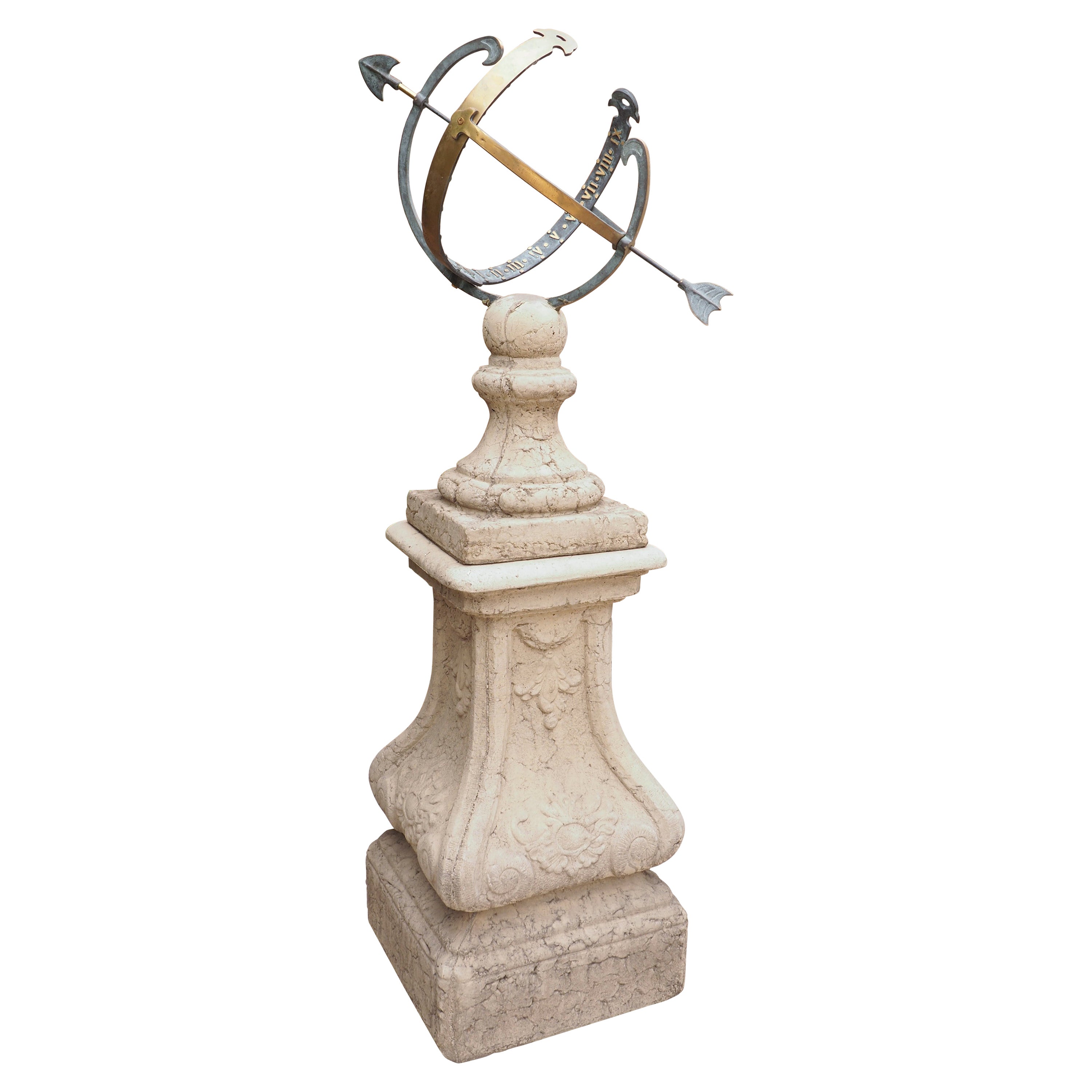 Cast Armillary Pedestal Sundial from France