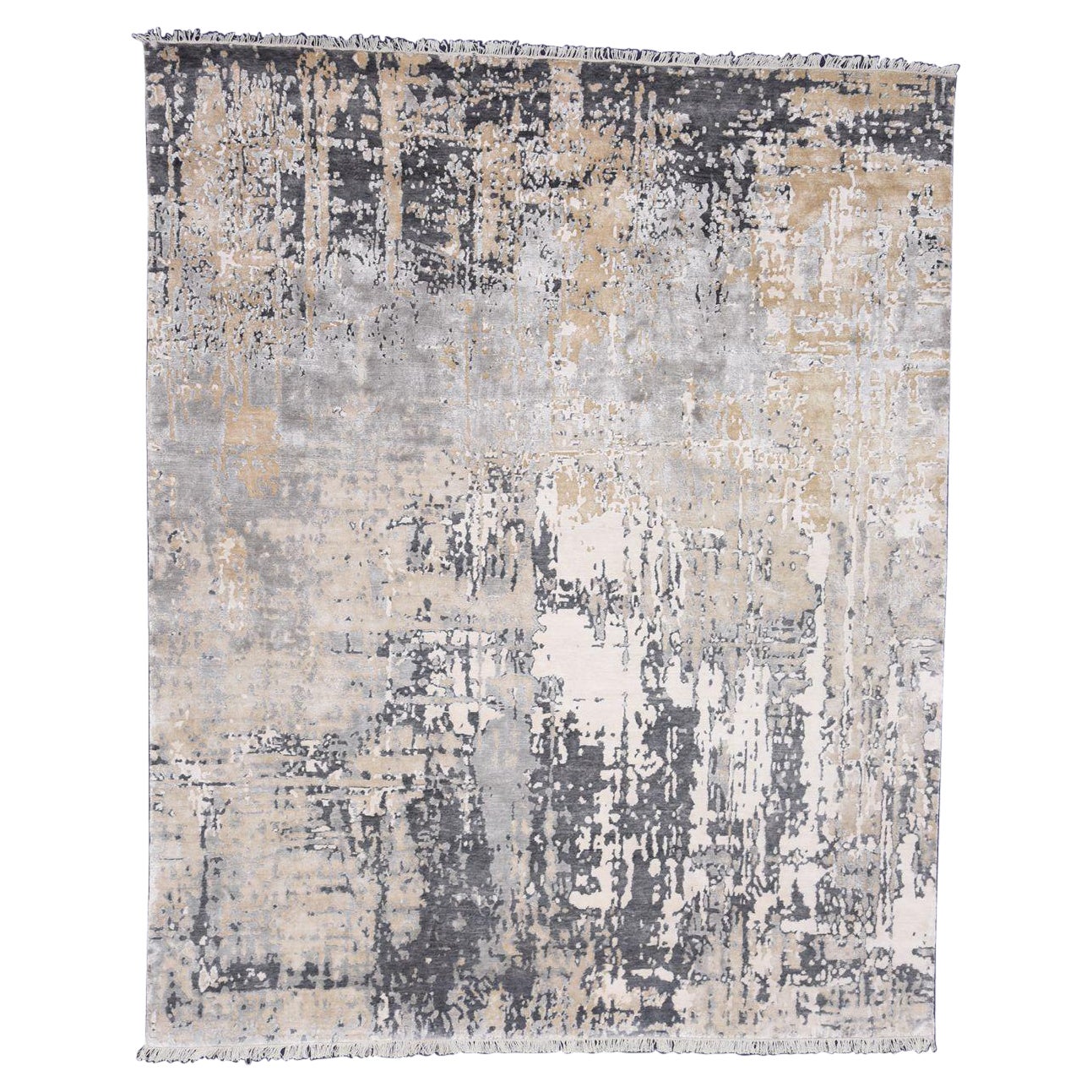 New Modern Abstract Design Teppich aus Wolle und Seide