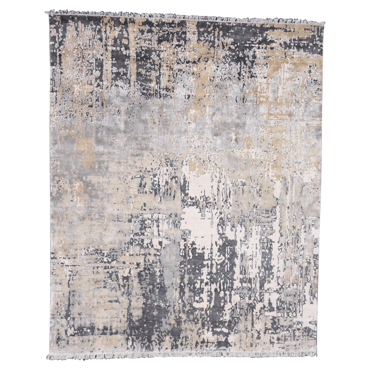 New Modern Abstract Design Wool and Silk Rug