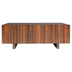 Holly Hunt Zebrawood and Bronze Cocktail Table
