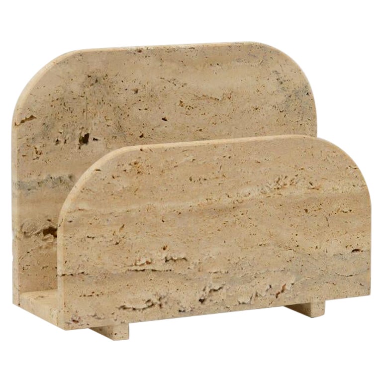 Vintage Travertine Magazine Holder, 1970s For Sale at 1stDibs