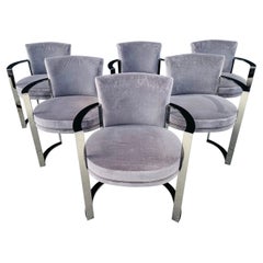 Set of 8 -Ripetta- Armchairs in Black Nickel by Fendi