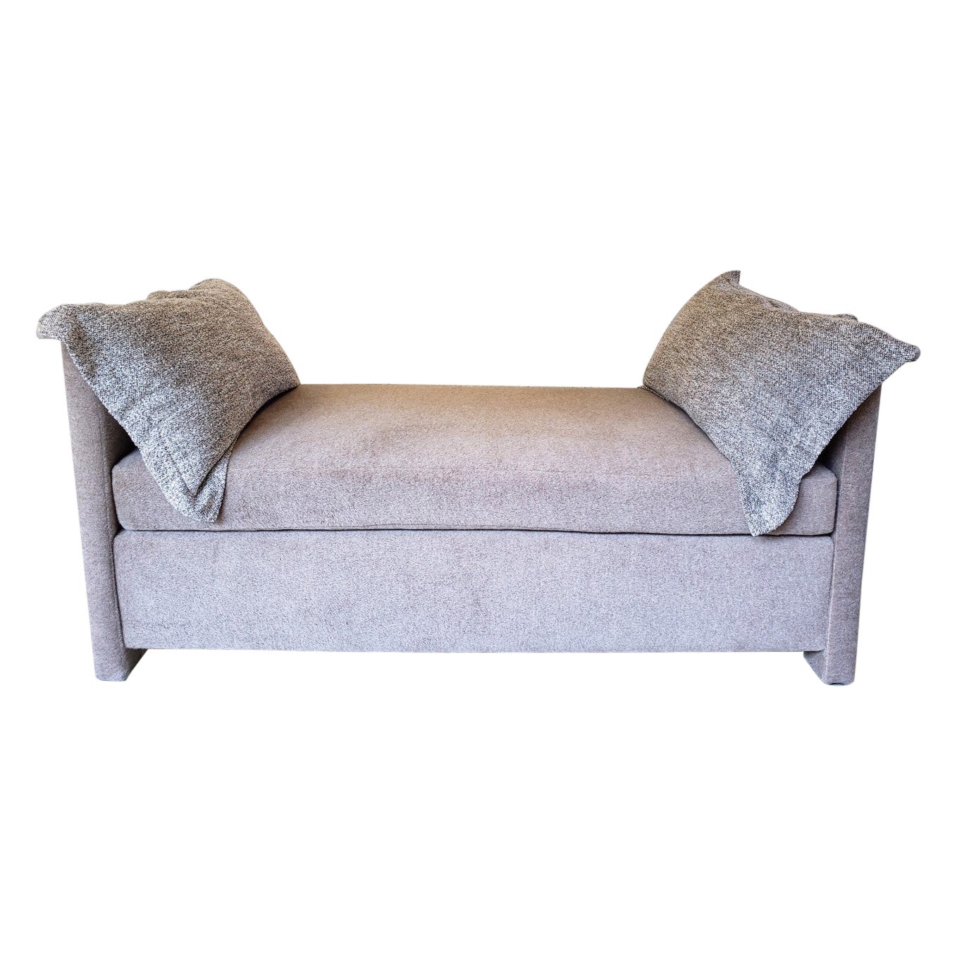 Custom Upholstered Daybed with Two Pillows For Sale