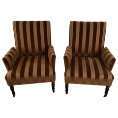 Classic Pair of George Smith La Rizza Armchairs with Great Bones
