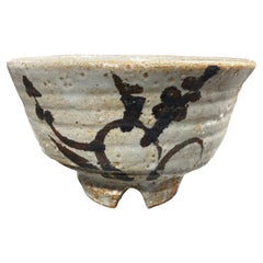 Boîte à thé chawan d'origine signée Rosanjin Kitaoji et signée Shino Ware