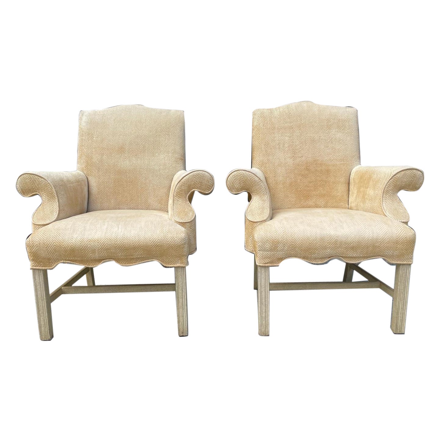 Pair of Hansen Leather and Ash Arm Chairs at 1stDibs