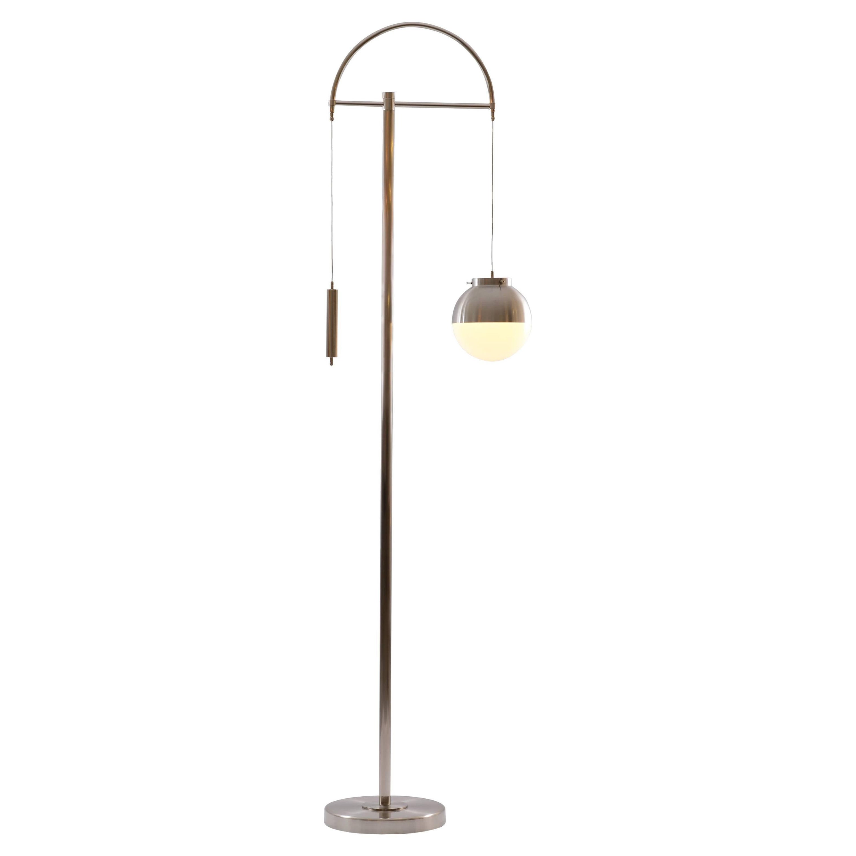Art Deco, Art Nouveau Lift Floor Lamp Adjustable in Height, Re Edition For Sale
