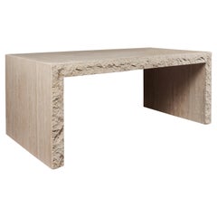 Monumental Travertine Desk or Console by Michael Taylor, 1985