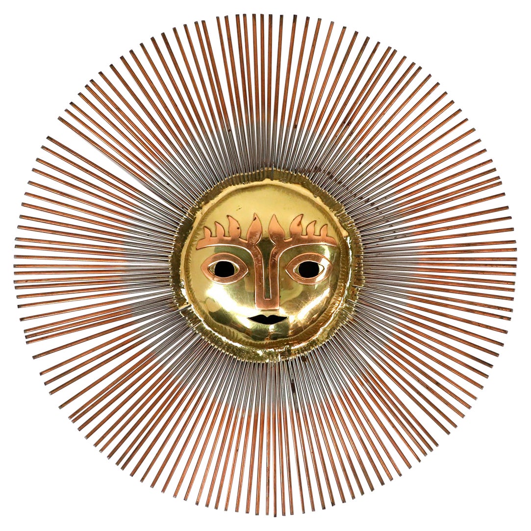 Surreal Brutalist Sun Sculpture in Brass and Bronze by Emaus Benedictine Monks For Sale