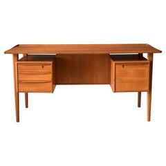 Retro Teak Danish Modern Executive Desk by Peter Lovig Nielsen for Dansk