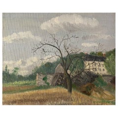 Genevieve Zondervan French Oil Painting, Rural Landscape Fields