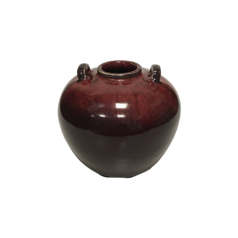 Royal Copenhagen Stoneware Vase by Patrick Nordstrøm in Sang de Boeuf Tidlig For Sale