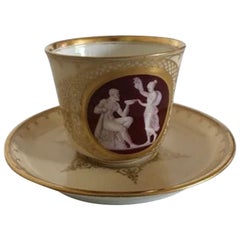 Royal Copenhagen Early Cup and Saucer with Thorvaldsen Motif from 1860-1880
