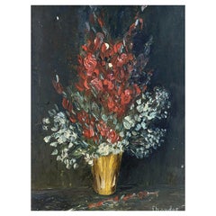 Fernand Audet French Impressionist Oil, Large Still Life Flowers