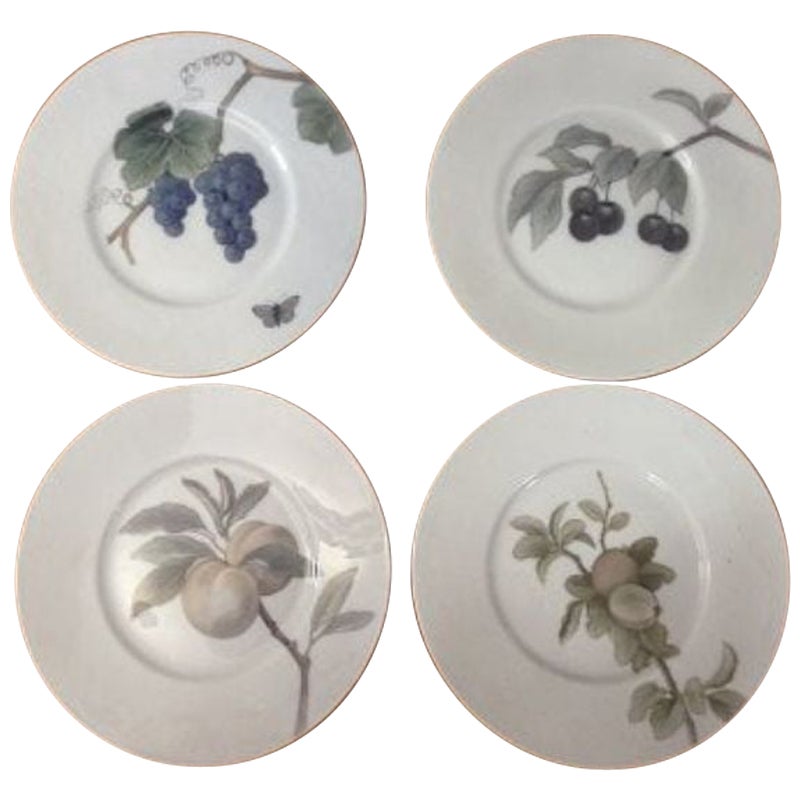 Royal Copenhagen Art Nouveau Plates with Fruits No 10520 For Sale