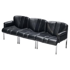 Used Hans Eichenberger for Girsberger Modular Sofa in Black Leather