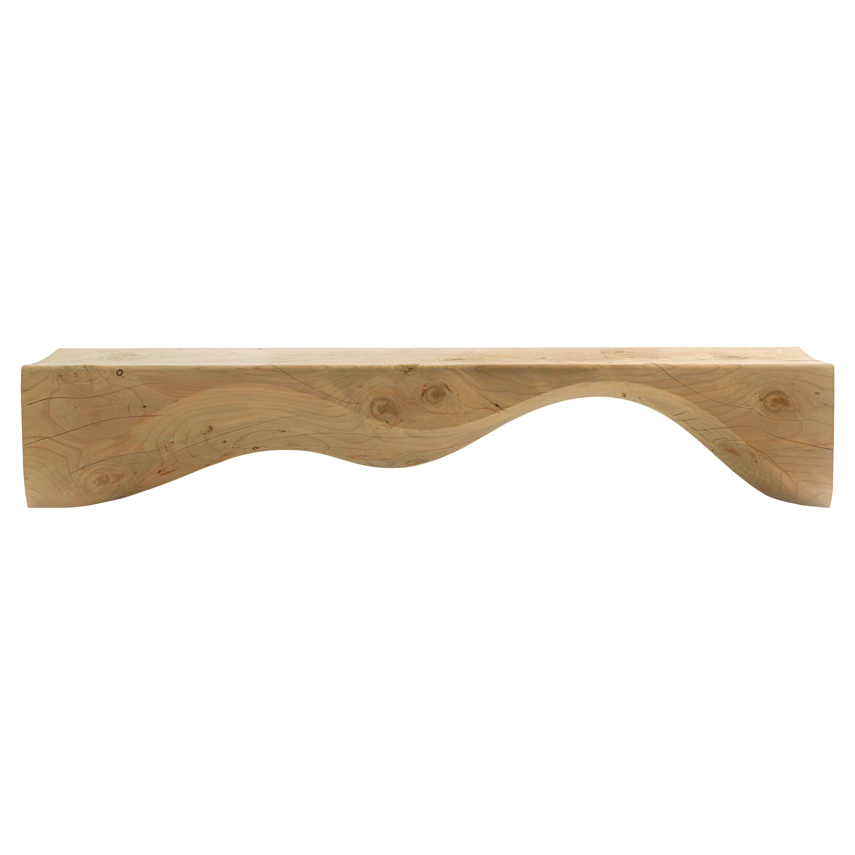 Mountains Bench Hsiao-Ching Wang Contemporary Natural Cedar Made in Italy Riva19 For Sale