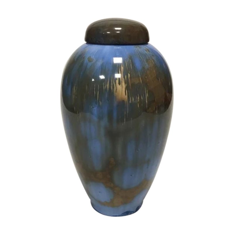 Royal Copenhagen Crystal Glaze Vase with Lid by C. Frederik Ludvigsen No 745 For Sale