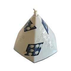 Royal Copenhagen Lamp with Decoration in Blue