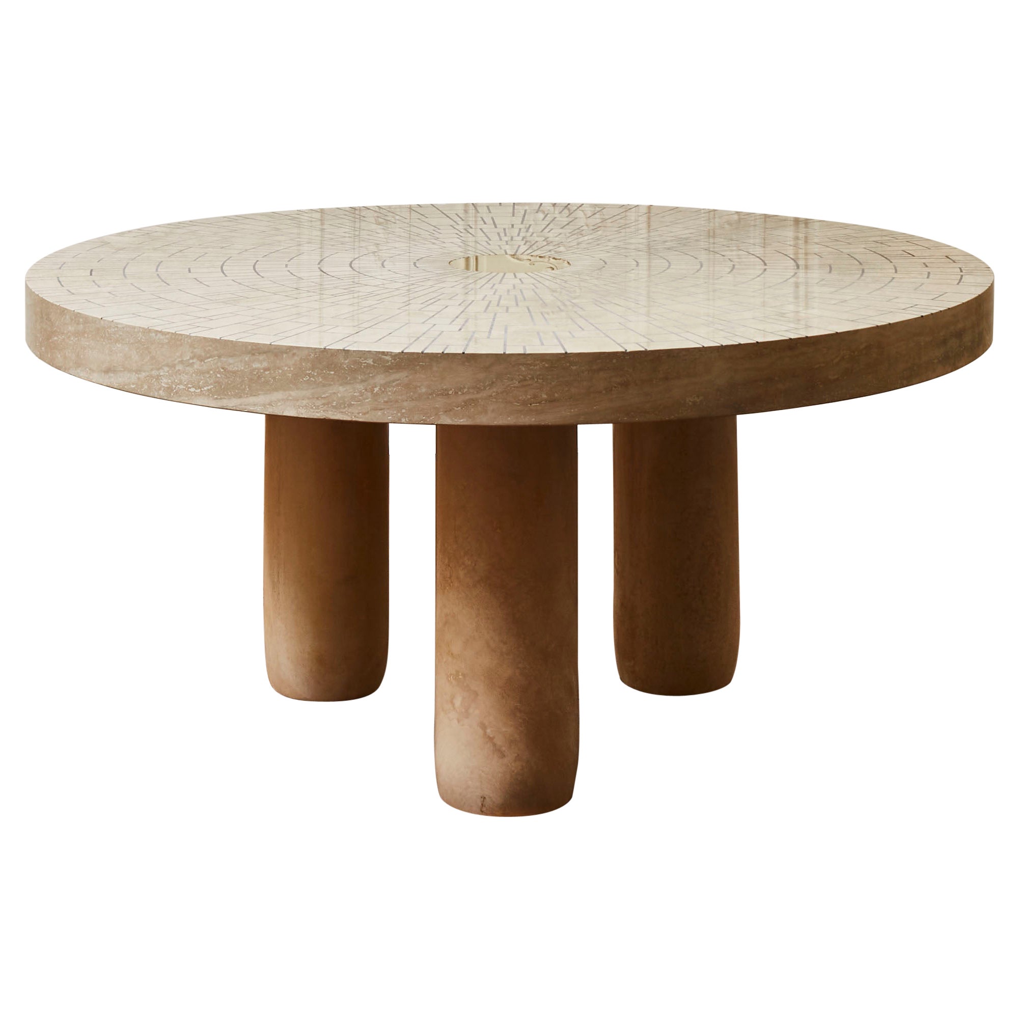 Travertine Table by Studio Glustin For Sale