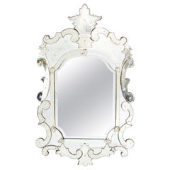 Late 19th Century Venetian Etched Wall Mirror