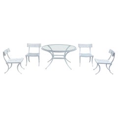 Thinline Klismos Aluminum Dining Set, 1950's