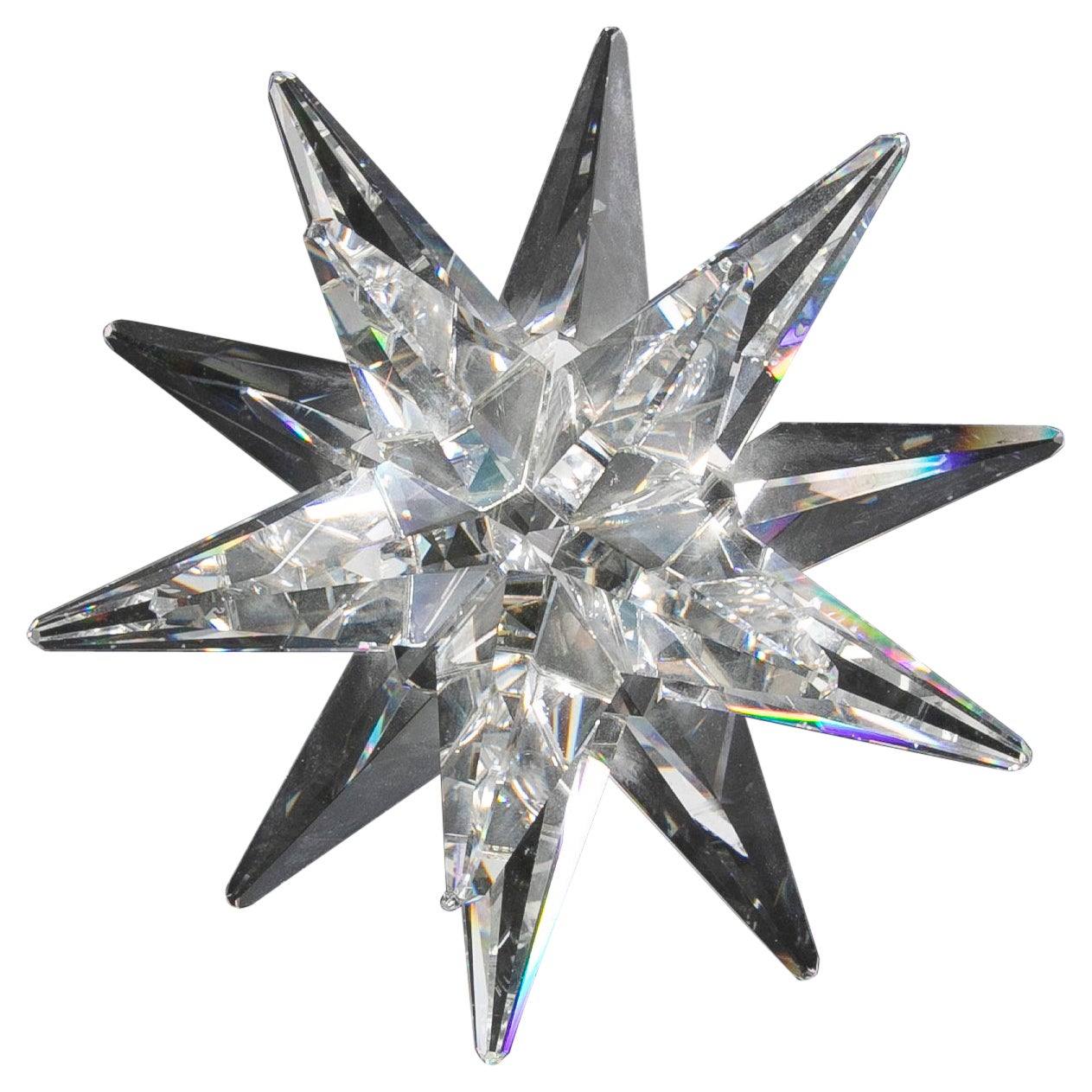 1980s Crystal Paperweight in the Shape of a Star  For Sale