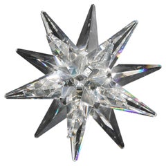Vintage 1980s Crystal Paperweight in the Shape of a Star 