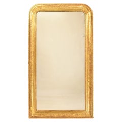 Miroir Louis Philippe ancien, miroir doré, miroir mercuré, XIXe siècle