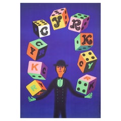 Cyrk Dice Juggler 1970 Polnisches Zirkusplakat, Bocianowski