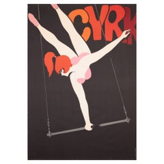 Cyrk Trapeze Aerialist 1967 Polish Circus Poster, Hilscher