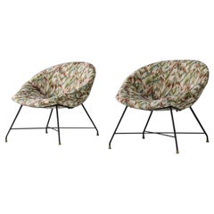 Pair of Augusto Bozzi ‘Minoletta’ Lounge Chairs for Saporiti