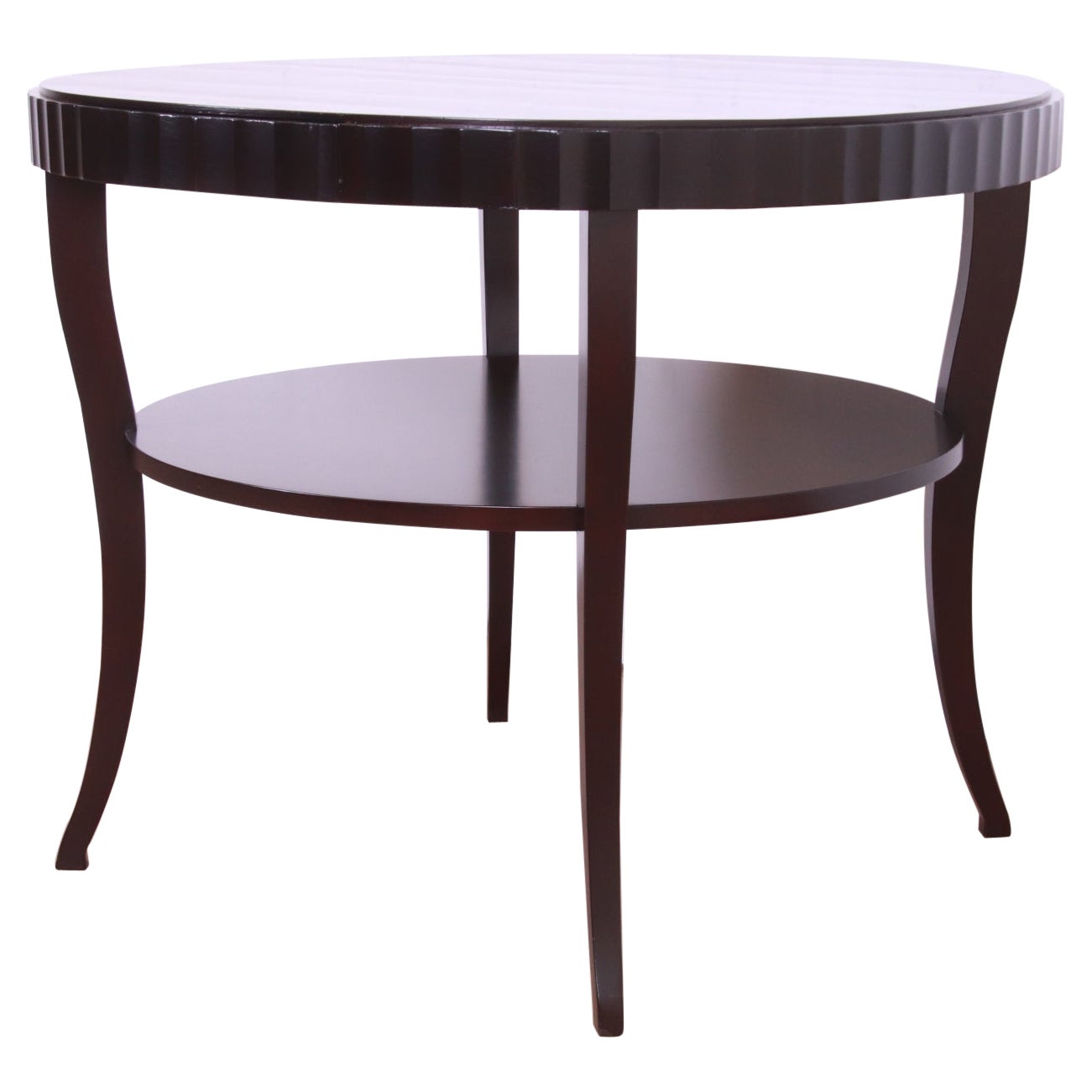 Barbara Barry for Baker Furniture Dark Mahogany Two-Tier Center Table