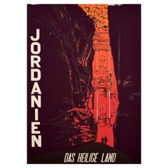 Original Retro Travel Poster Jordanien Jordan The Holy Land Petra Ancient City