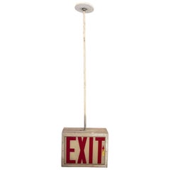 Double Sided Exit Sign Pendant Light on Pole